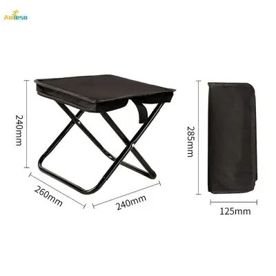 Picture of Camping Stool Portable Chair Mini Folding Stool Black