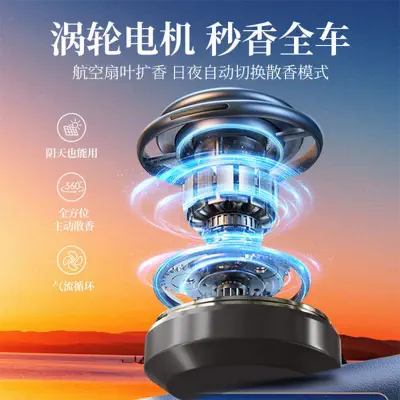 Picture of New Solar Car Aromatherapy High-End Ornaments Car Perfume Center Console Fragrance Creative Automatic Rotating Decoration Other