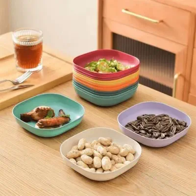 Picture of Thickened Table Garbage Dish Bone Spitting Dish Household Bone Dish Bone Dish Creative Plastic Dish Small Dish with Base Multicolor