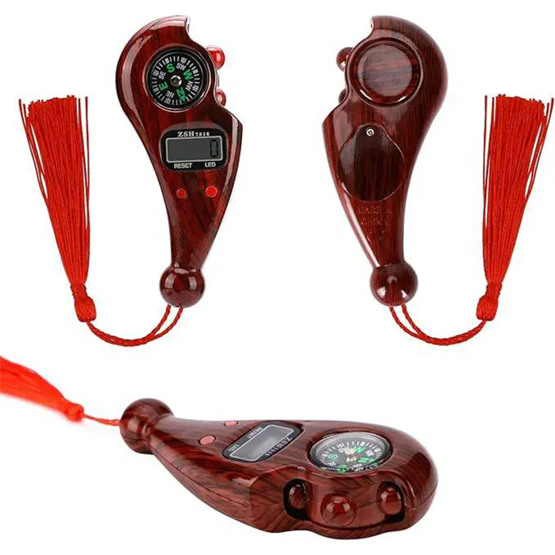 Picture of Finger bead electronic counter digital display point number pull bead counter key reset ball counter wood grain Multicolor