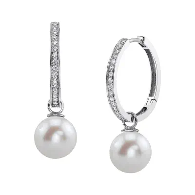 Picture of Golden Pearl Drop Hoop Earrings -140 Gold