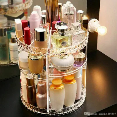Picture of Cosmetics Makeup Organizer 3D Rotating 360 White