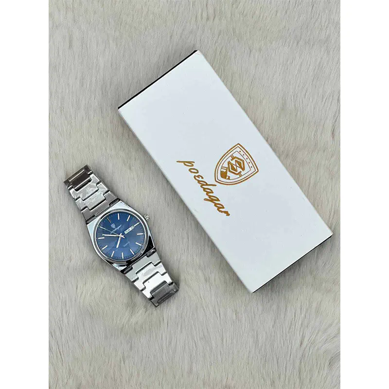Picture of POEDAGAR 930 Men's New Luxury Luminous Date Week Stainless Steel Quartz Watch For Men 