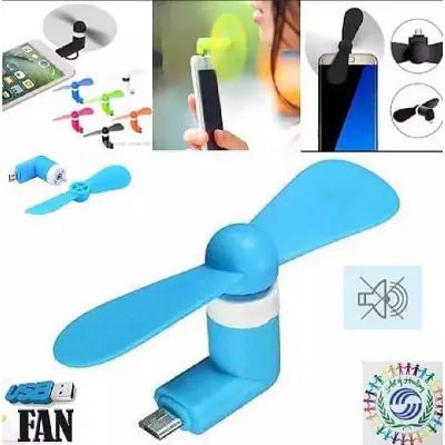 Picture of 2 -in 1 USB and Micro USB OTG Portable Mini Fan - Blue