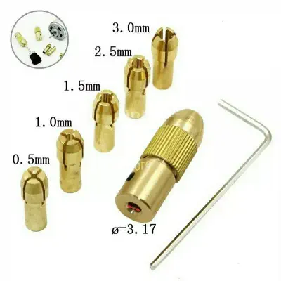 Picture of Mini Drill Bit Copper Collet Micro Twist Drill Chuck Set - Gold