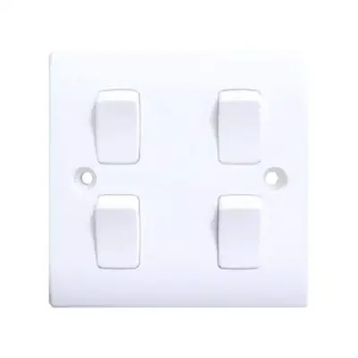 Picture of 4 Gang One Way Switch- White - Remote Control Switch - White