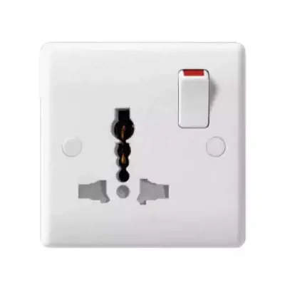 Picture of Universal socket 3 pin socket- white - White