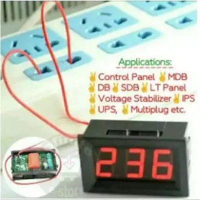 Picture of Ac 70-500 v 0.56 LED Dagital voltmeter voltage Display 2 Wire 0.56 inch Voltage Meters Electrical Instruments 3 Bit Red LED Tube - Red