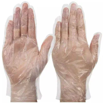 Picture of 10 pair washable gloves/One Time Hand poly gloves For Hand safety From germs - White