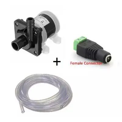 Picture of water proof mini submersible 12 volt 8 watt Dc pump with 3 Fith and connector - Black