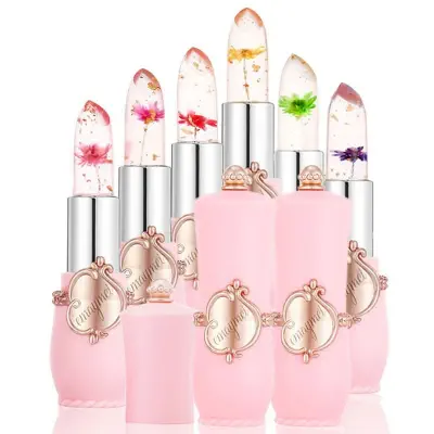 Picture of Emaimei Dried Flower Lipstick Colored Lip Care Moisturizing Lasting Jelly Thermochromic Lipstick-Light Pink