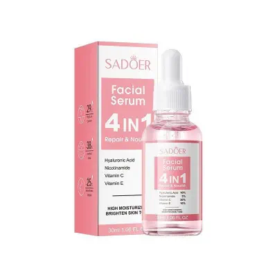 Picture of SADOER 4-IN-1 Facial Serum with Hyaluronic Acid, Niacinamide, Vitamin C, Vitamin E -1 BRIGHT