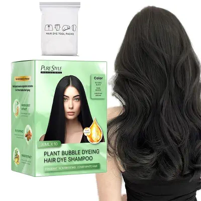 Picture of Hair Color Dye Shampoo Pure Style Plant Bubble Dyeing Hair Dye Shampoo-BROWN