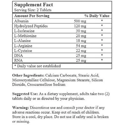 Picture of Super Albumin 100 Tablets by Nu-Health USA -White