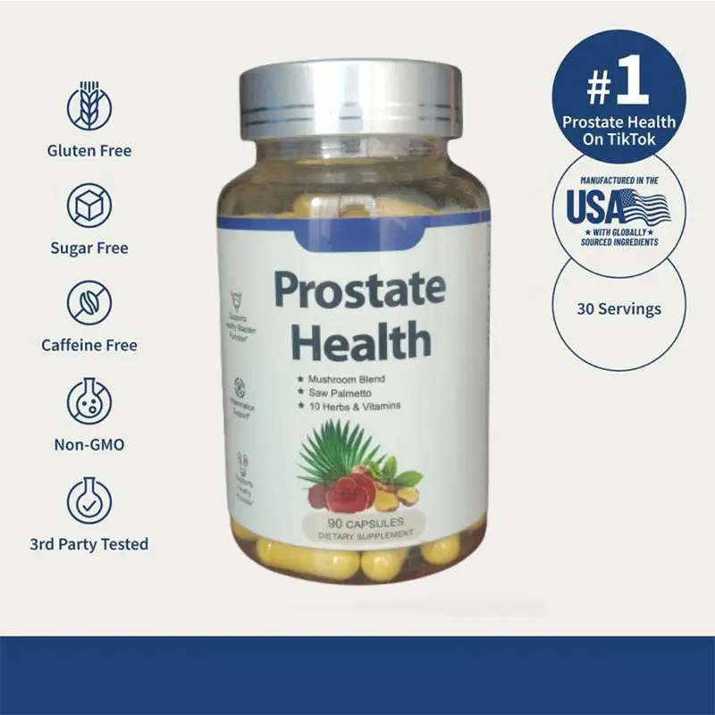 Picture of Prostate Health Support Supplement, Saw Palmetto for Men Plus Stinging Nettle Root, Magnesium Citrate, Zinc and Plant Sterols, Supports Male Urinary Tract Health 90 Capsules Made in CHINA-1 BRIGHT