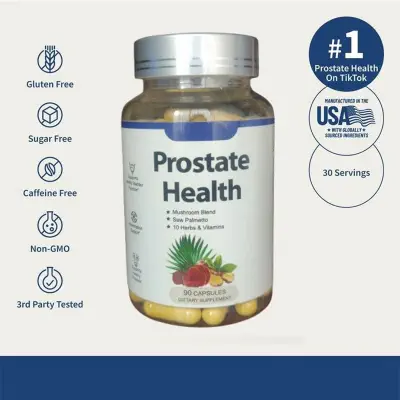 Picture of Prostate Health Support Supplement, Saw Palmetto for Men Plus Stinging Nettle Root, Magnesium Citrate, Zinc and Plant Sterols, Supports Male Urinary Tract Health 90 Capsules Made in CHINA-1 BRIGHT