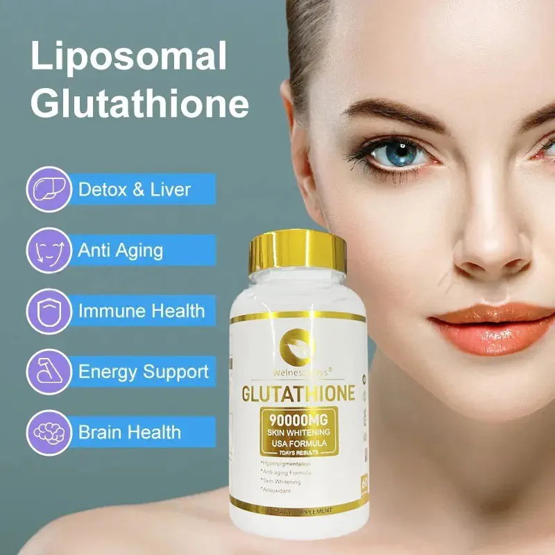 Picture of Wellness Ways Skin Whitening Glutathione 90000mg Blend (L-Glutathione, Vitamin C, Collagen, Kojic Acid) – For Dark Spots, Acne, Scar Removal with Anti-Aging Properties – 60 Capsules - Boost Glutathione for Better Health and Brighter Skin-1 BRIGHT