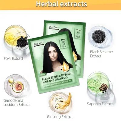Picture of Hair Color Dye Shampoo Pure Style Plant Bubble Dyeing Hair Dye Shampoo-BROWN