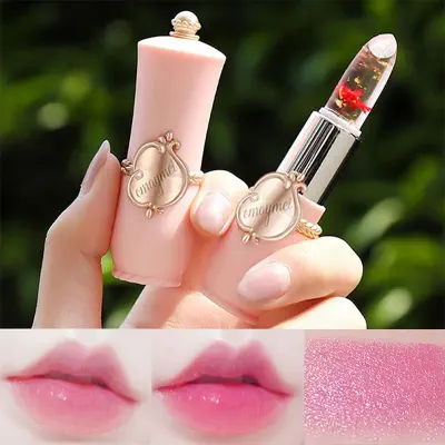 Picture of Emaimei Dried Flower Lipstick Colored Lip Care Moisturizing Lasting Jelly Thermochromic Lipstick-Light Pink