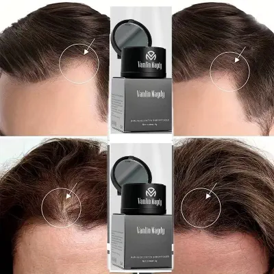 Picture of Vanlin Maydy Hairline Shadow Powder - Root Touch Up Hair Color for Gray Coverage - Bald Spot Concealing Hair Powder for Women & Men - 24-Hour Stain-Proof-Coffee