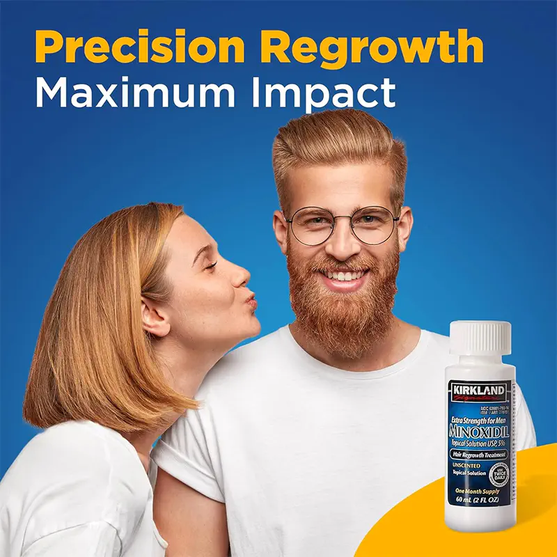 Picture of Kirkland Minoxidil 5% For Beard & Hair Growth (One Month Supply/Six Months Supply) Made in USA - Imported-01 White