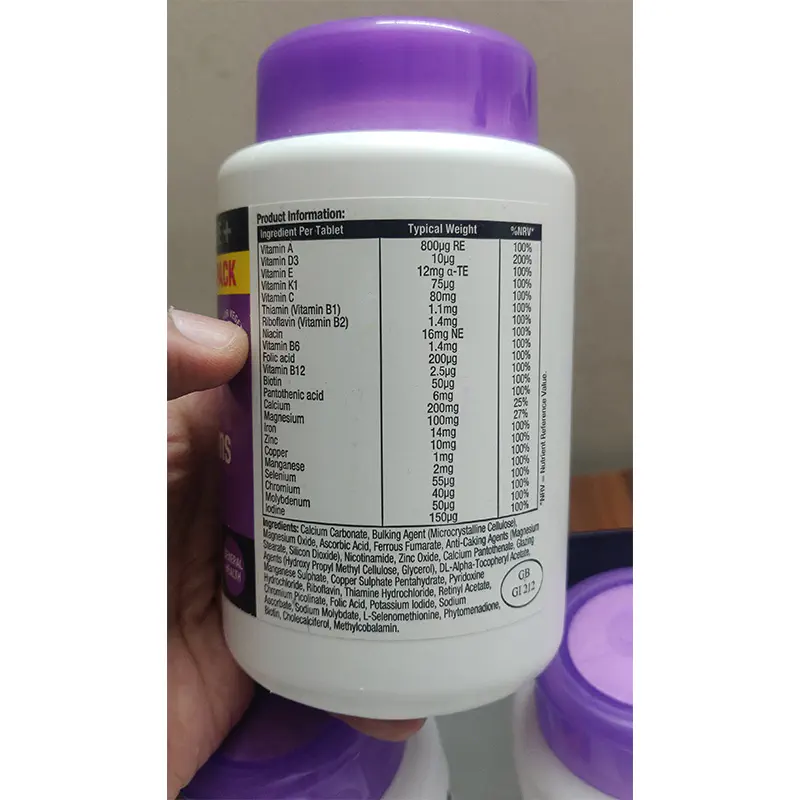 Picture of A-Z Multivitamins & Minerals Tablets 180 pcs with Vitamin A, D3, E, K1, C, B1, B2, B6, B12 One tablet for all Vitamins Made in UK-1 BRIGHT