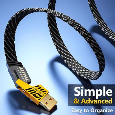 Picture of 65W 4-in-1 Mobile Phone Data Cable Fast Charging Cable Compatible with Apple and Huawei Android Dual-Head 1 Meter [40 inch] [65W/27W] Fast Charging with USB A/USB C to Type C[65W]/PD[27W]/ lightning Port, Compatible with iPhone/iPad/Samsung/Xiaomi-Black