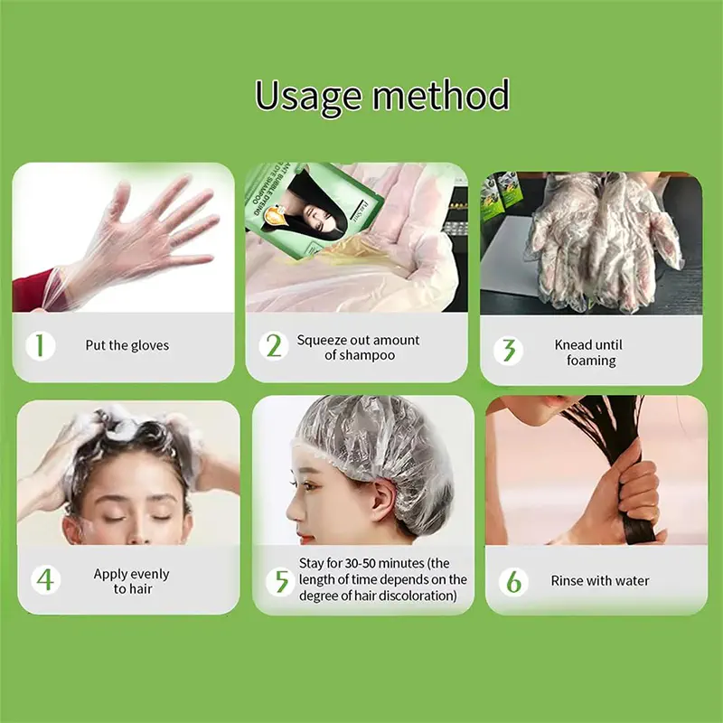 Picture of Hair Color Dye Shampoo Pure Style Plant Bubble Dyeing Hair Dye Shampoo-BROWN
