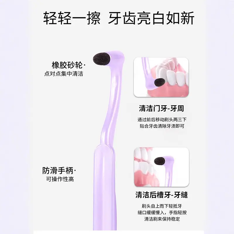 Picture of Dental Stain Removal Grinding Device Dental Scale Removal Grinding Device Cleaning Tooth Stain Cleaning Oral Care Tool-Light Ash