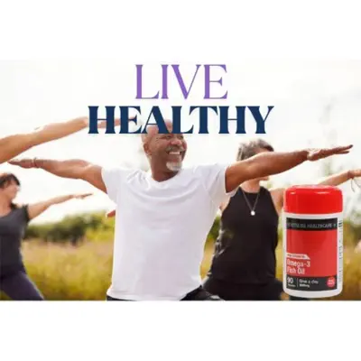 Picture of High Strength Omega 3 Fish Oil: 90 Capsules One A Day Made in UK-1 BRIGHT