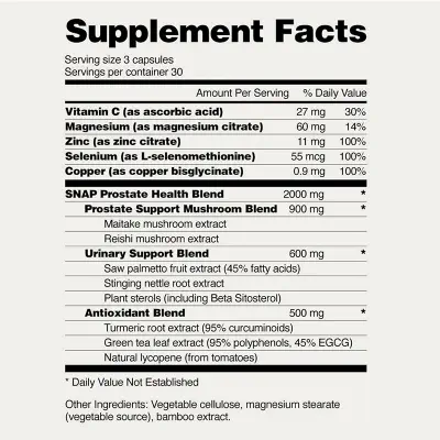 Picture of Prostate Health Support Supplement, Saw Palmetto for Men Plus Stinging Nettle Root, Magnesium Citrate, Zinc and Plant Sterols, Supports Male Urinary Tract Health 90 Capsules Made in CHINA-1 BRIGHT