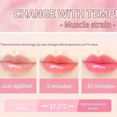 Picture of Emaimei Dried Flower Lipstick Colored Lip Care Moisturizing Lasting Jelly Thermochromic Lipstick-Light Pink